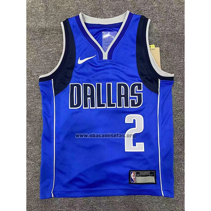 Camiseta Nino Dallas Mavericks Kyrie Irving NO 2 Icon 2022-23 Azul
